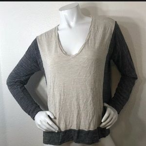 Madewell Womens Size Medium Anthem Long Sleeve V-neck Top Colorblock
